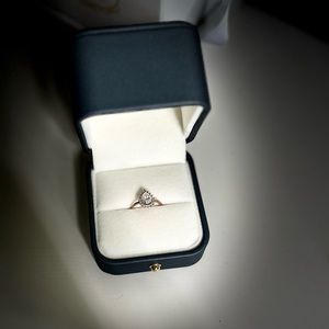 Rose Gold Pear Diamond Ring